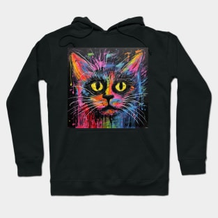 Abstract cat painting Hoodie